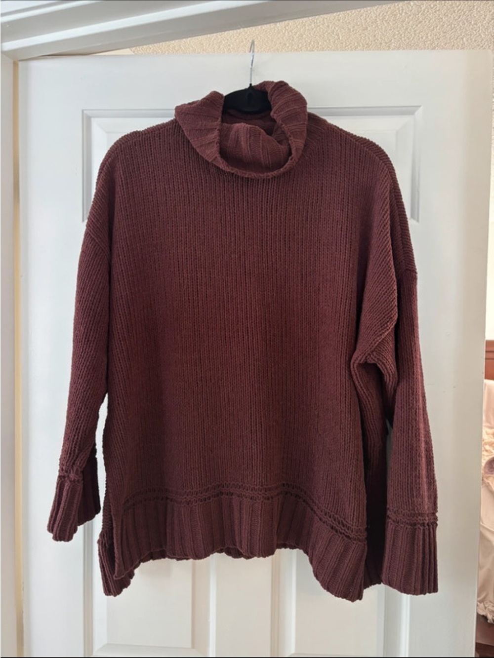 Aerie Maroon Cowl Neck Sweater - M